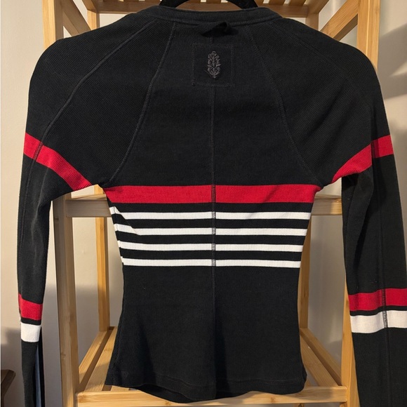 Fp movement black striped Henley Top - Picture 6 of 7